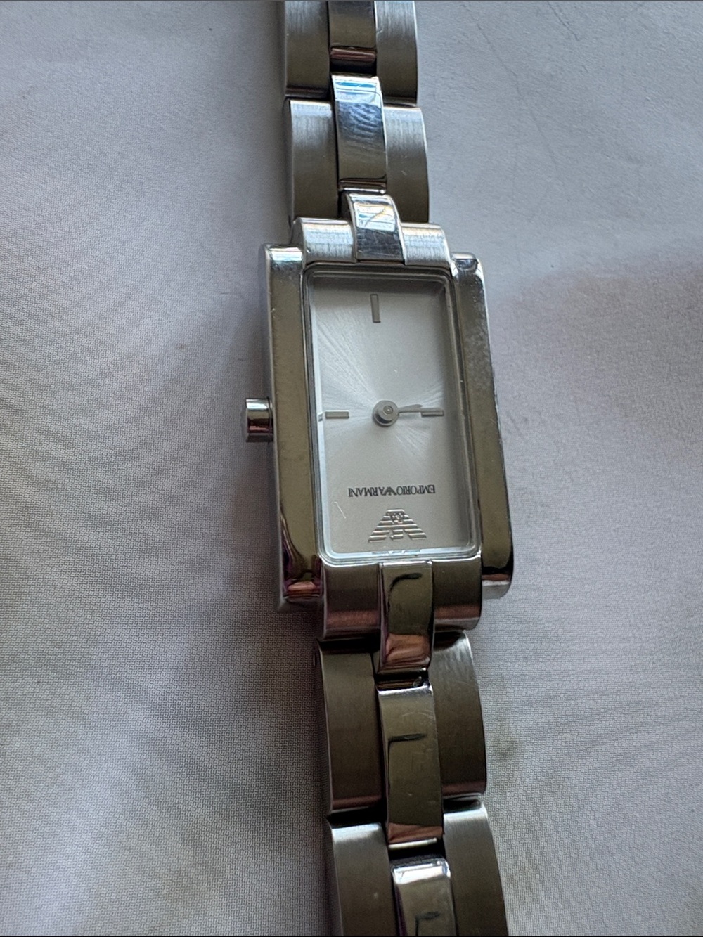 Emporio Armani Silver Rectangular Women's Bracelet Watch